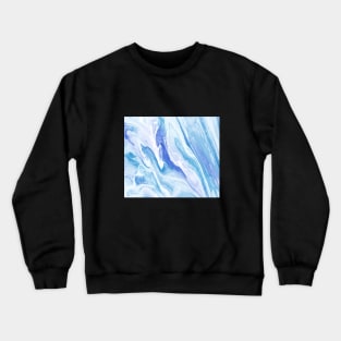 Blue and White Abstract Painting Crewneck Sweatshirt